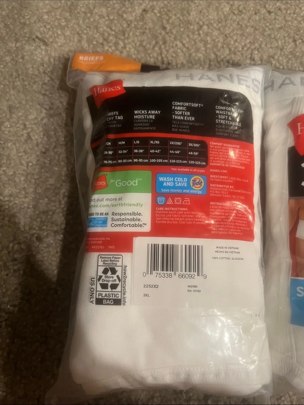 Hanes items total